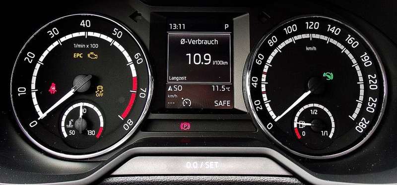 Octavia RS Instrument cluster